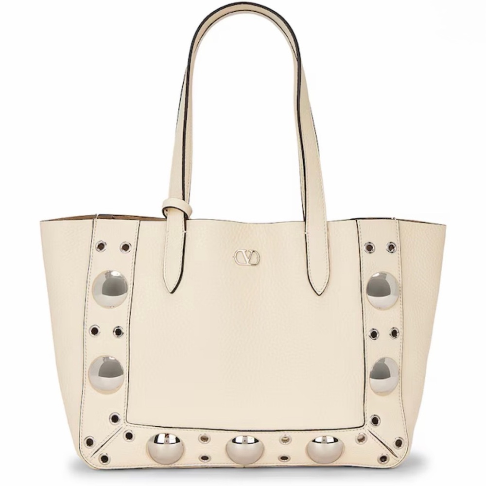 Valentino Garavani Nellcote Off White Leather Studded Tote with Pouch NWT - Picture 1 of 16